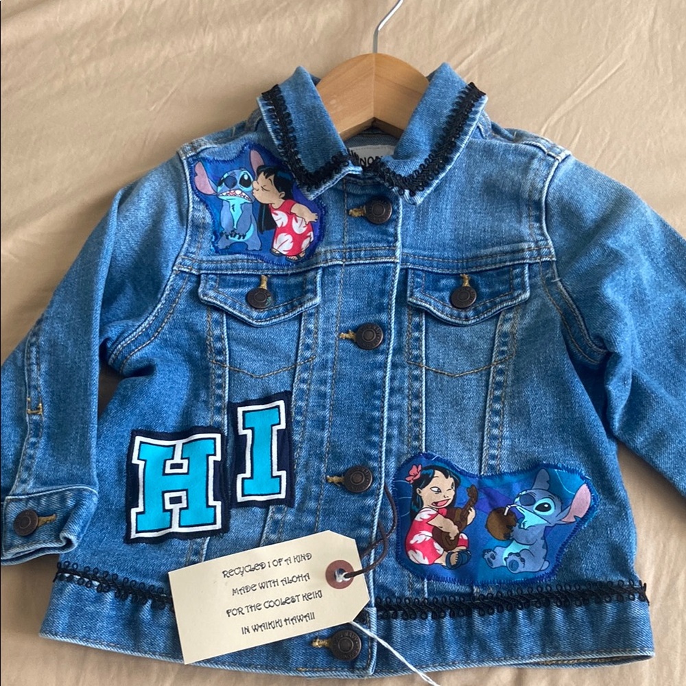Kids stitch Denim Jacket with stitch and Lilo